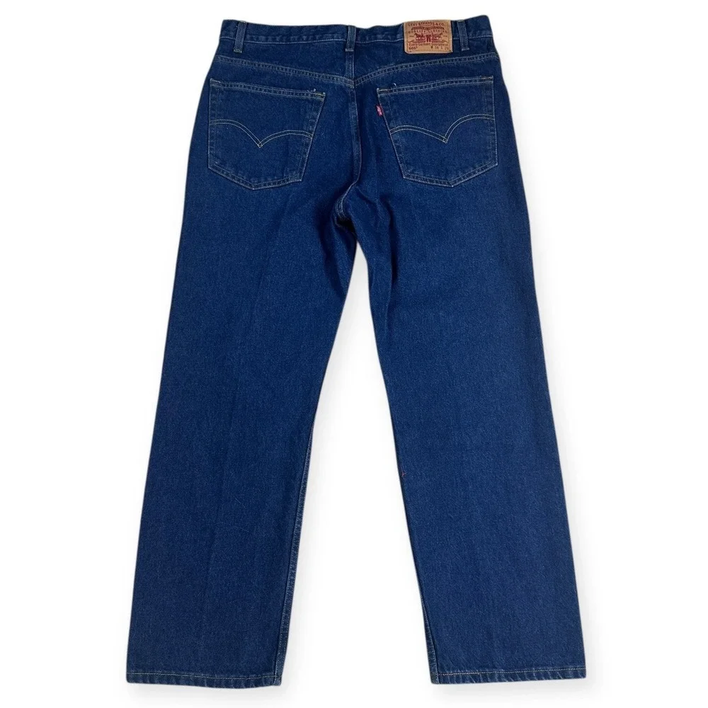 Vintage‎ 90s Levis 505 Dark Wash Regular Fit Straight Leg Denim Jeans 38x29